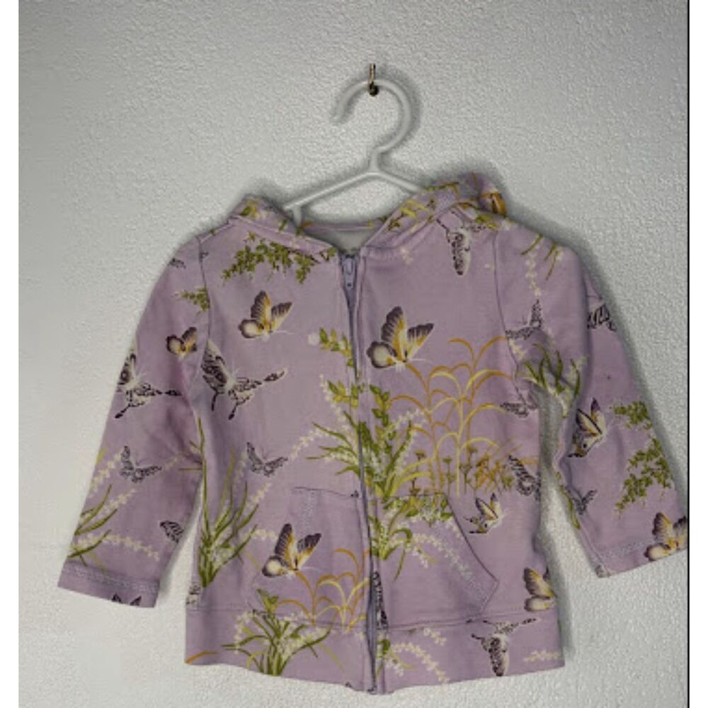 Apple Park x Lala Curio Hoodie 12-18M | Organic Cotton Butterfly Zip Up